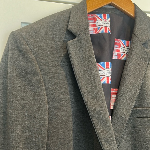 7 Downie St. Men’s Knit Jersey Stretch Gray Blazer Casual Sport Size am - Picture 5 of 17